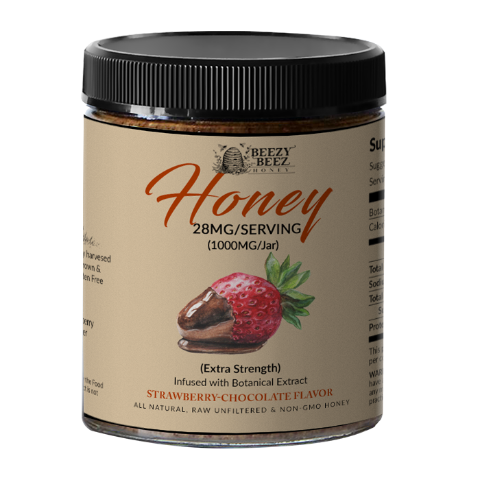 Chocolate and Strawberry Hemp Extract Honey